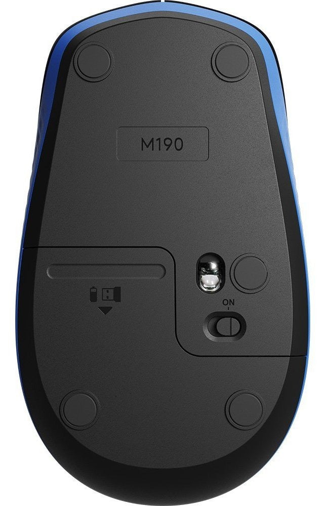Mouse sem fio Logitech M190 com Pilha Inclusa - Azul