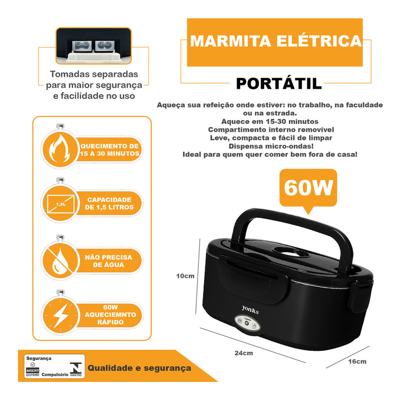 Marmita Elétrica Yonks Bivolt Carro/casa 12v/24v E 110v/220v