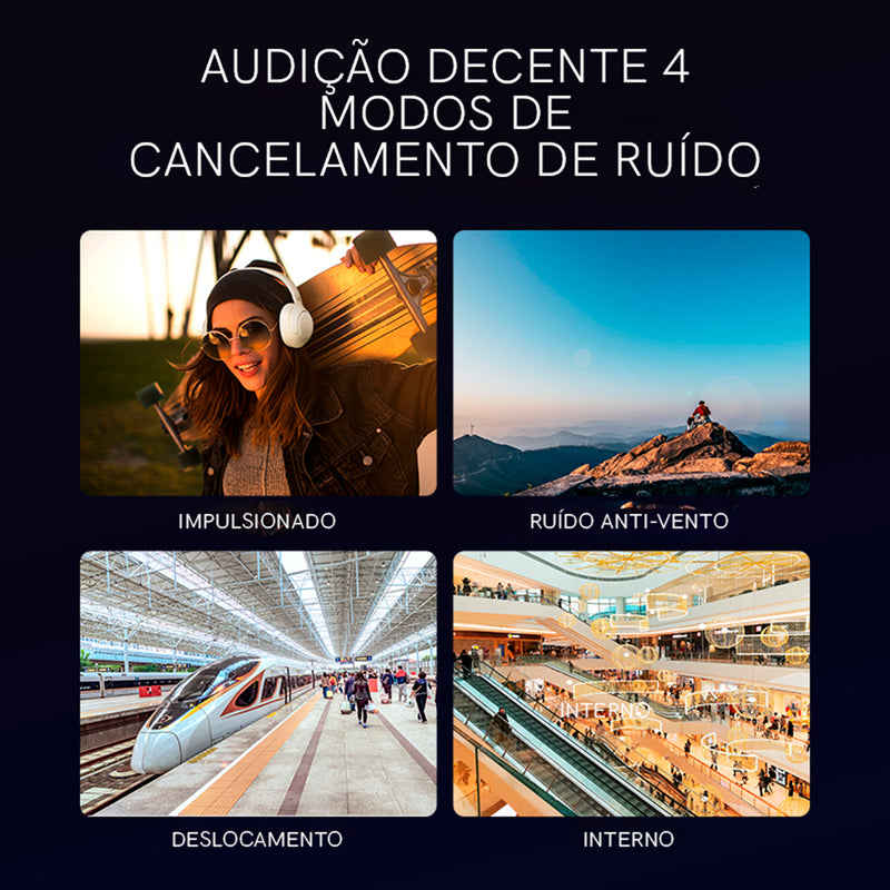 Headset Qcy H3 Anc Adaptativo Bluetooth 5.3 Multiponto 60h Cor Preto