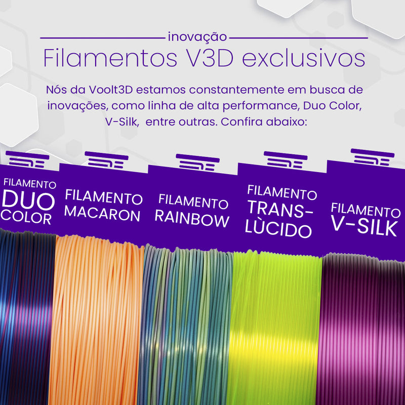 Voolt3D PLA Filamento 1.75mm Premium 1kg Cor Bege Caucasiano