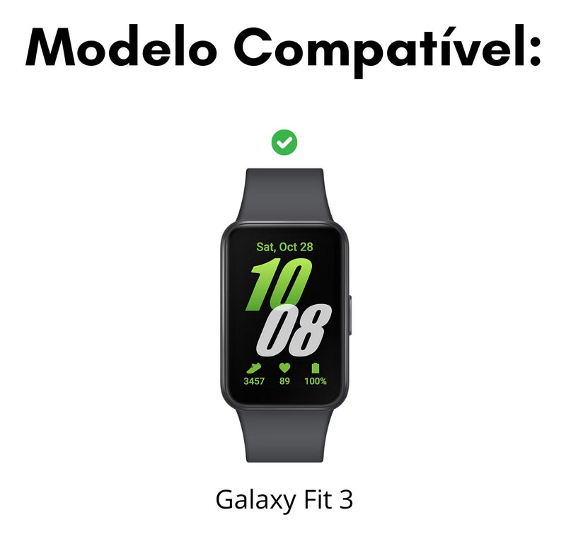 Pulseira Fecho Silicone Para Samsung Galaxy Fit 3 Sm-r390 Cor Nude Largura Da Pulseira 20 Mm