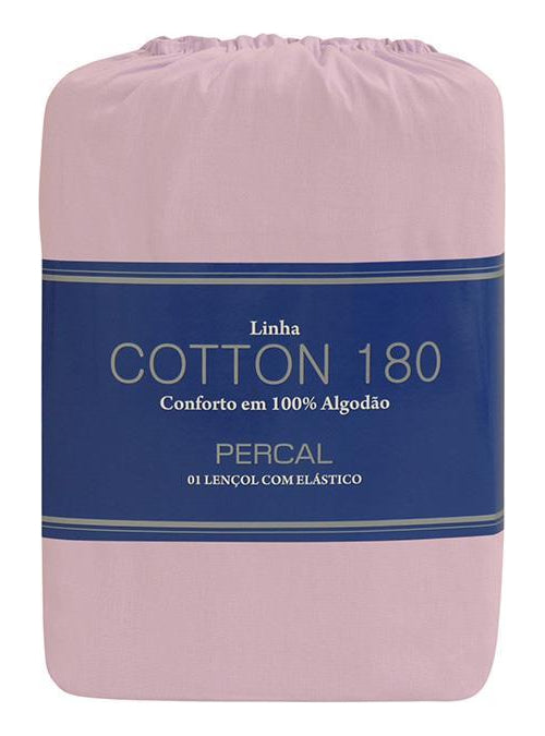 Lençol Zelo Cotton 180 Com Elástico Solteiro Bege Desenho do tecido Liso