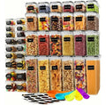 Kit 42 Potes Herméticos Mantimentos Plásticos Com Tampa
