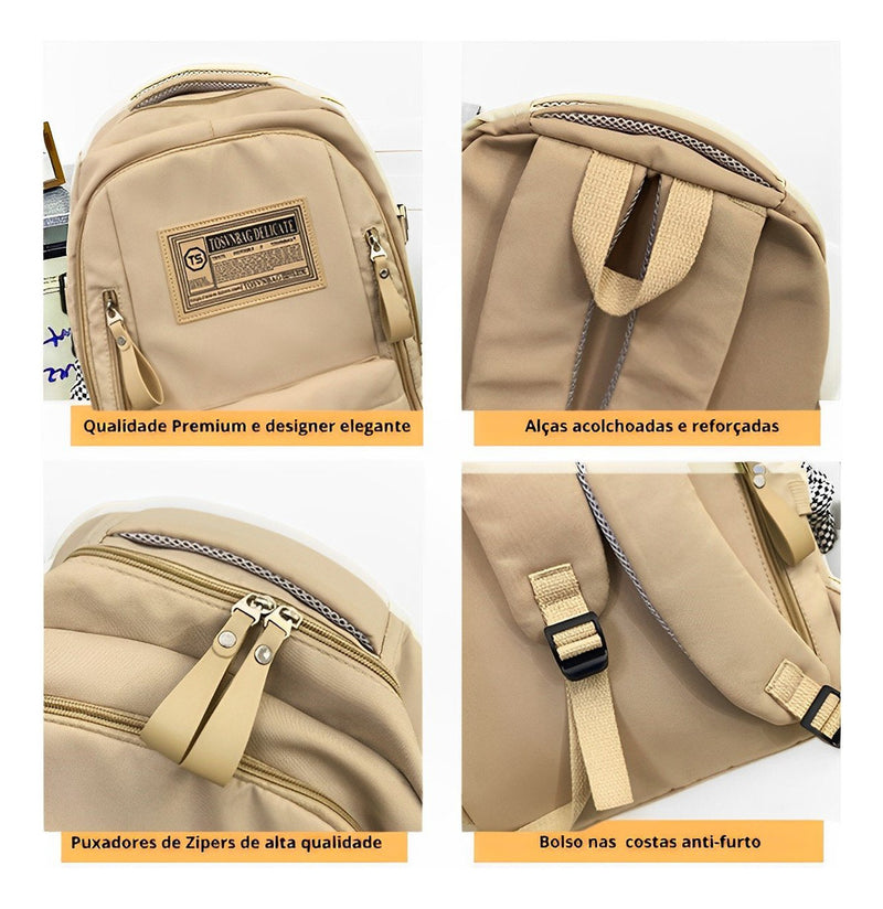 Bolsa Viagem Reforçada Meimi Amores Notebook 15.6 Costa Cor Branco