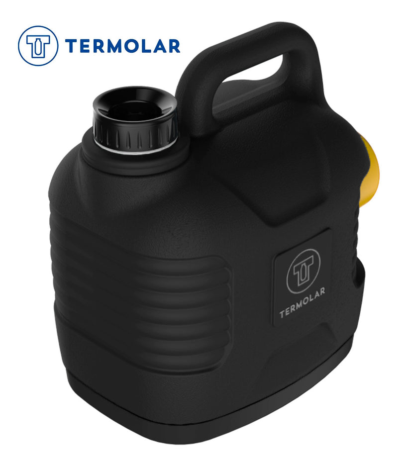 Garrafão Térmico 5 Litros Mantém Gelado Quente Preto E Amarelo Trilha Camping Supertermo Termolar