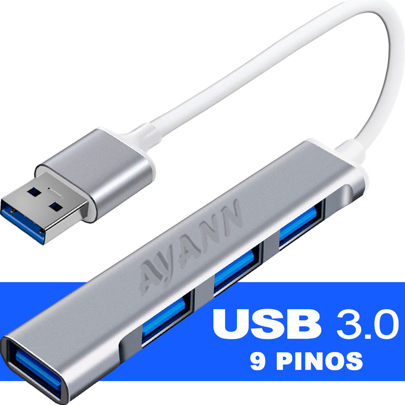 Hub Usb 4 Portas 3.0 Macbook Cabo Extensor Adaptador Mesa Computador Várias Portas 3.0 e 2.0 Pc Notebook Impressora Switch Ayann