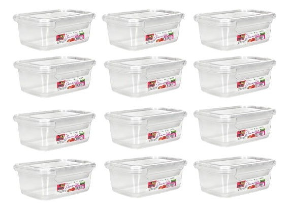 Pote com Trava Vasilha Erca Plast Micro e Freezer 750ml Reutilizável Cor Transparente Premium 12 unidades