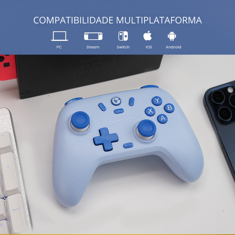 Controle Gamesir T4 Nova Lite Sem Fio Para Pc Switch Android Ios Steam Celular Hall Effect Cor Space Purple