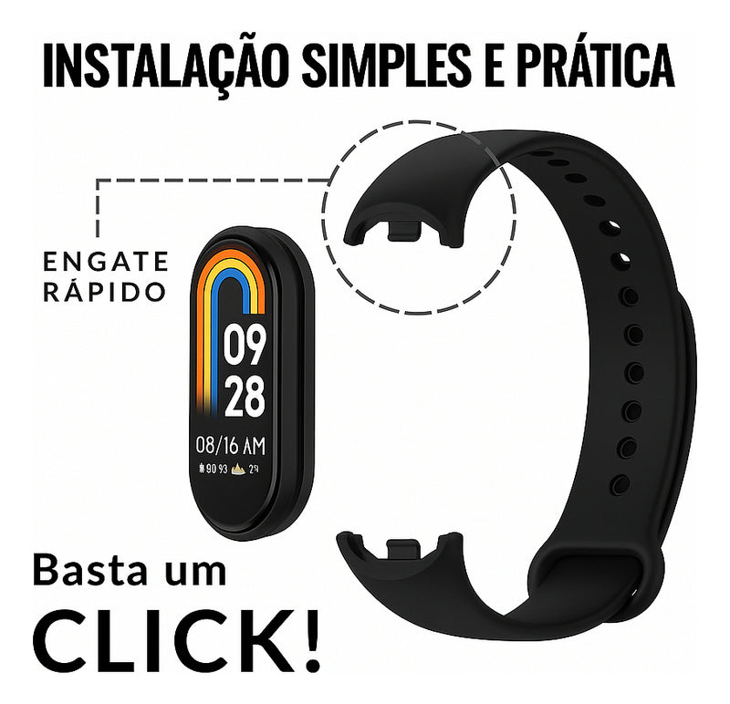 3x Pulseira Silicone Para Smartband Mi Band 9 Miband 9 Cor Preto/Preto/Preto Largura da pulseira 15 cm