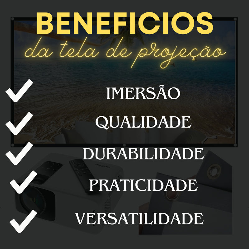Telão De Projeção 120 Polegadas Tela Lona Retroprojetores
