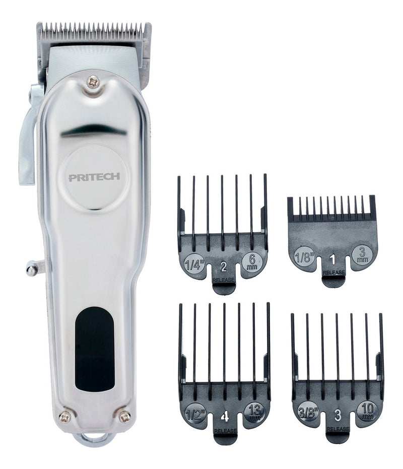 Máquina Barbear Cortar Cabelo Pritech Elétrica Sem Fio