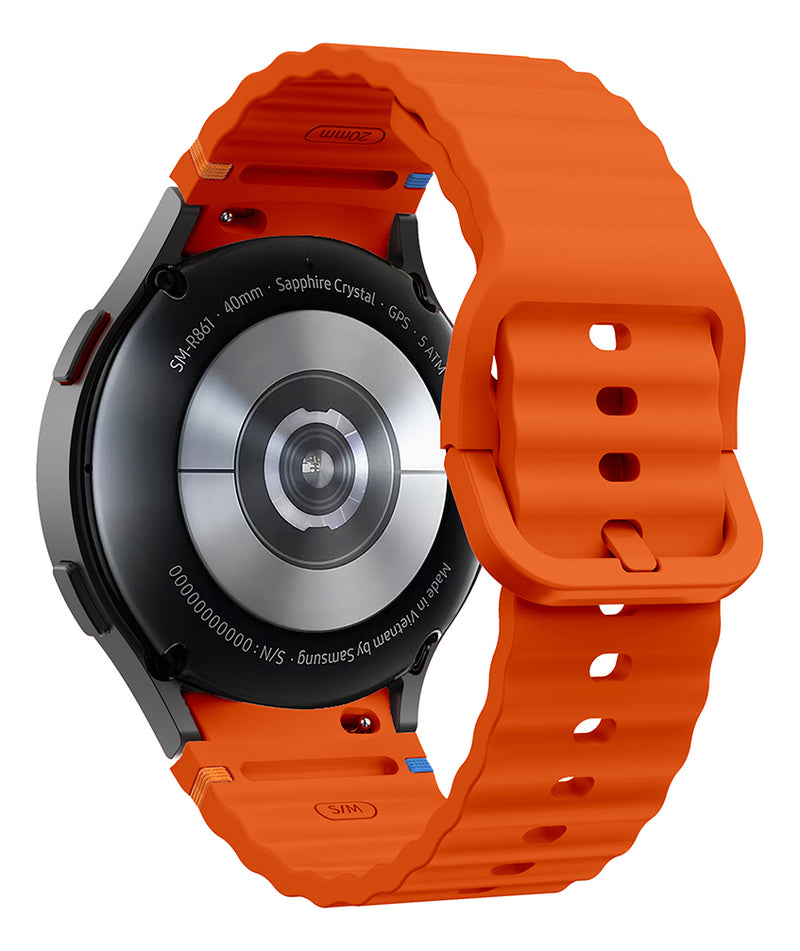 Pulseira De Silicone Ridge 3 Cores 123-alc-07 Marca 123smart Compavel Com Samsung Galaxy Watch 4 5 6 7 Fe 40mm 42mm 43mm 44mm 45mm 46mm 47mm Classic Pro - Cor Preto