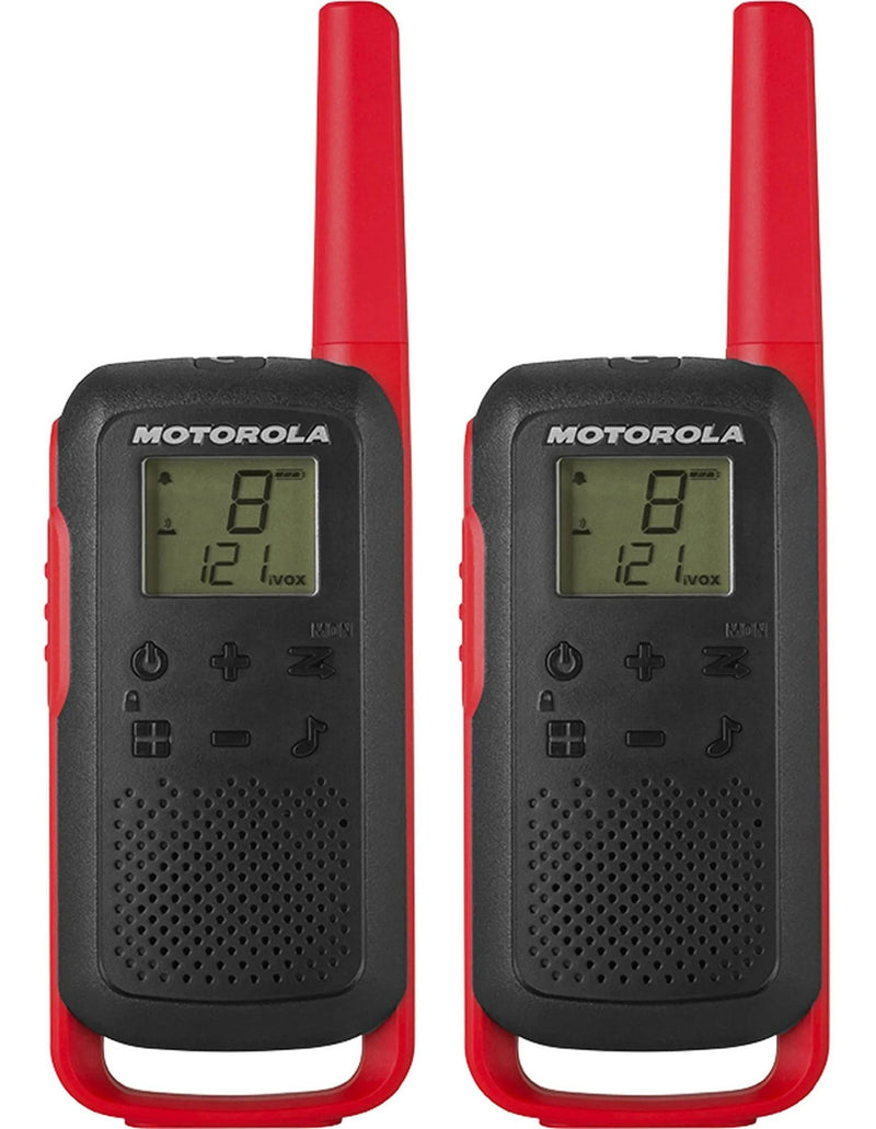 Rádio Comunicador Talkabout Motorola T210BR Alcance Até 32km UHF Cor Vermelho e Preto