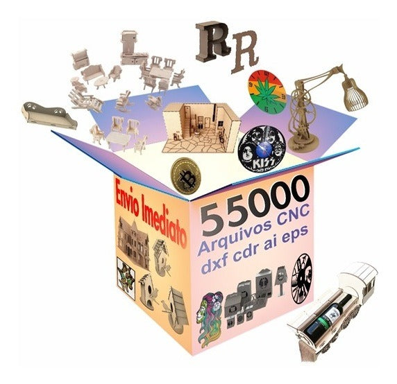 Pack com 55mil Arquivos Projeto de Corte CNC Laser Router Plasma Digital HJ PROJETOS