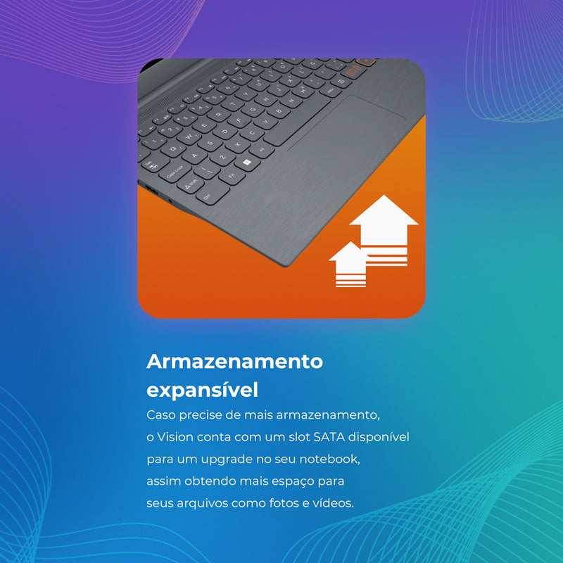 Notebook Positivo Vision C14 Lumina BAR Celeron 4GB 128GB eMMC Tela 14 Polegadas HD Antirreflexo Windows 11 Tecla Link Cinza
