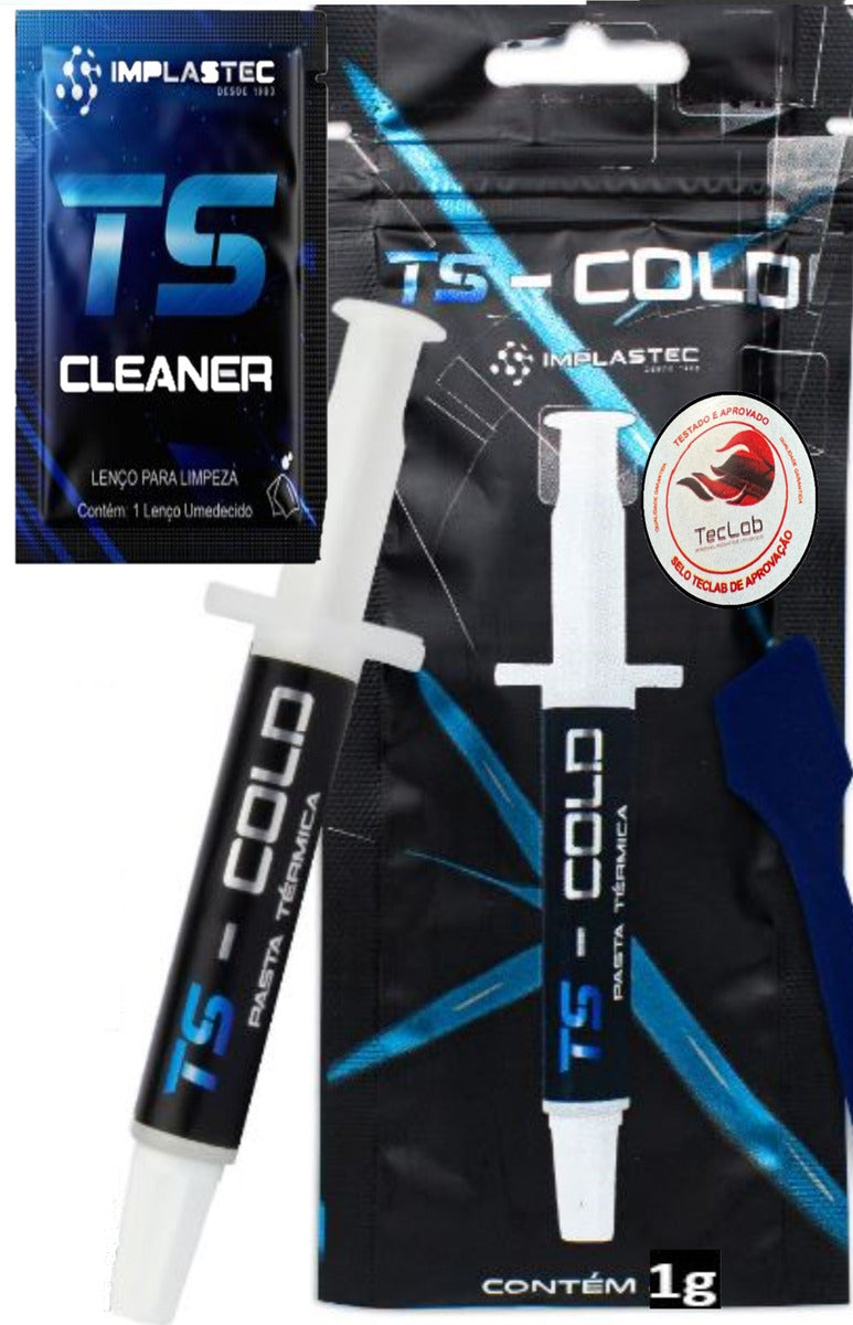 Pasta Térmica Implastec Ts Cold 1g, Espátula + Sachê Cleaner Cor Cinza