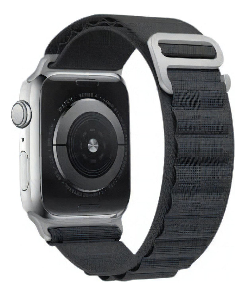 Pulseira Alpine para apple watch ultra 49mm/45mm/44mm/42mm de larguras feita em nylon/ elastano fivela (g-hook loop) cor preto comprimento total 21