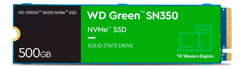 Ssd M.2 500gb Wd Green Sn350 2280 Nvme Pcie Gen 3.0 Wds500g2g0c Velocidade De Leitura 2400mb/s Para Pc E Notebook Cor Verde