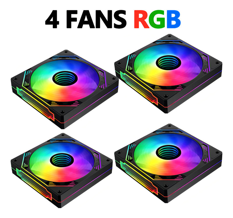Gabinete Gamer Hayom Aquário Com 4 Cooler Fan Led Rgb