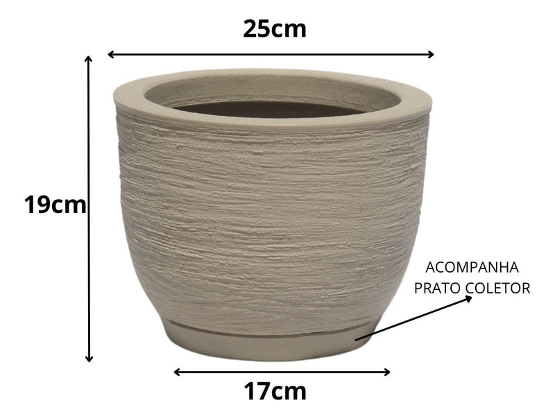 Vaso Planta Decorativo Polietileno Jardim Bojo Escovado N1