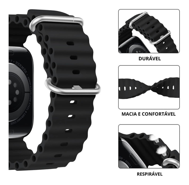 Pulseira Oceano Para Apple Watch Ultra 49mm Cor Rosa-claro