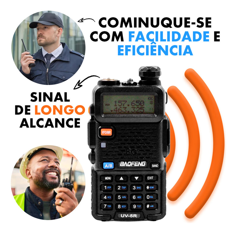Rádio Comunicador Walk Talk Ht Baofeng Dual Band Uv5r +