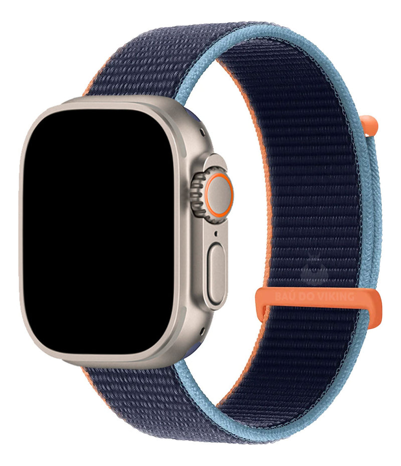 Baú do Viking pulseira Nylon Loop rosa areia compatível com Apple Watch 38/40/41/42mm
