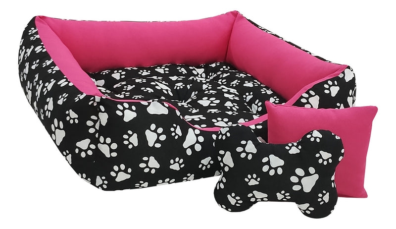 Cama Com Bordas Ana Pet Ibitinga Cor Preto/Vermelho