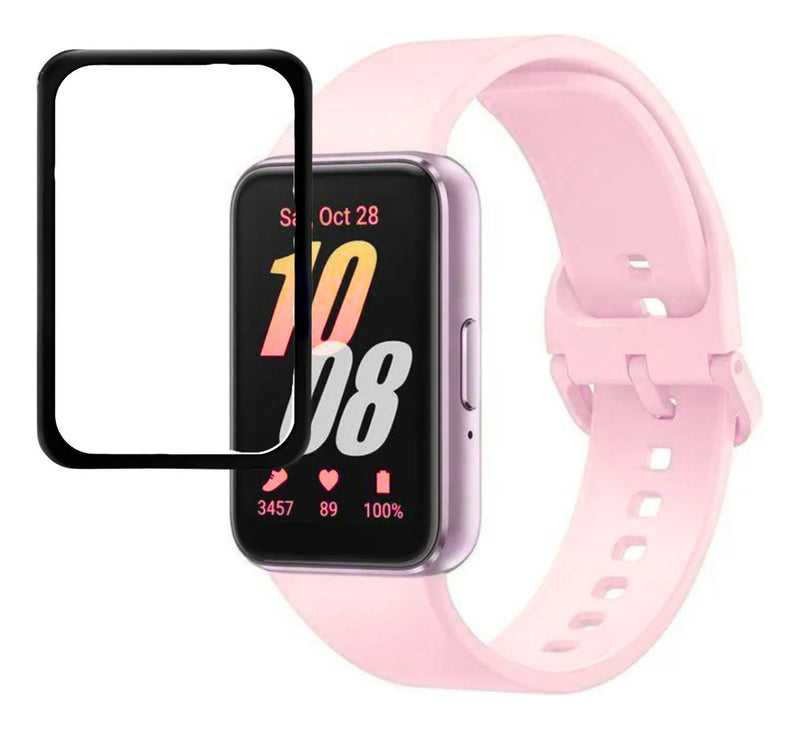 Pulseira Fecho Silicone Para Samsung Galaxy Fit 3 Sm-r390 Cor Nude Largura Da Pulseira 20 Mm