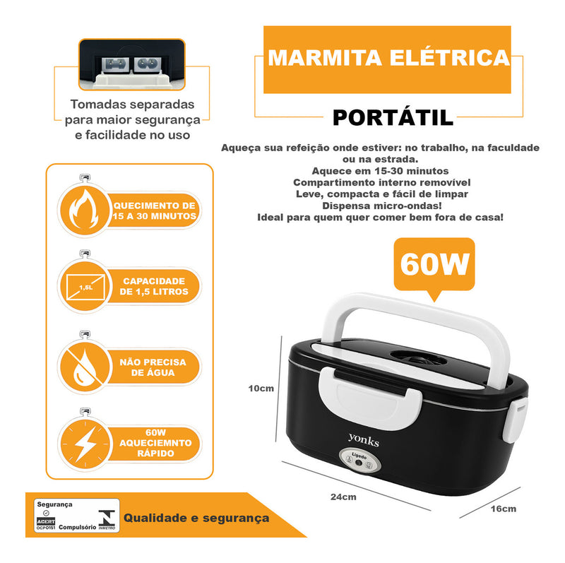 Marmita Elétrica Yonks Bivolt Carro/casa 12v/24v E 110v/220v