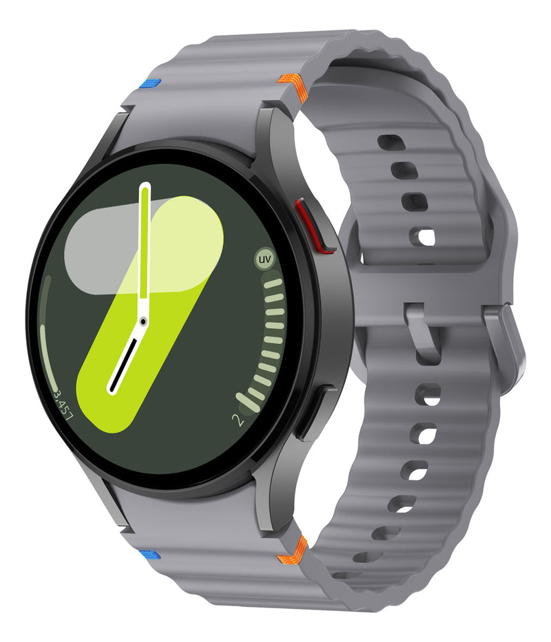 Pulseira De Silicone Ridge 3 Cores 123-alc-07 Marca 123smart Compavel Com Samsung Galaxy Watch 4 5 6 7 Fe 40mm 42mm 43mm 44mm 45mm 46mm 47mm Classic Pro - Cor Preto