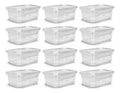 Pote com Trava Vasilha Erca Plast Micro e Freezer 750ml Reutilizável Cor Transparente Premium 12 unidades