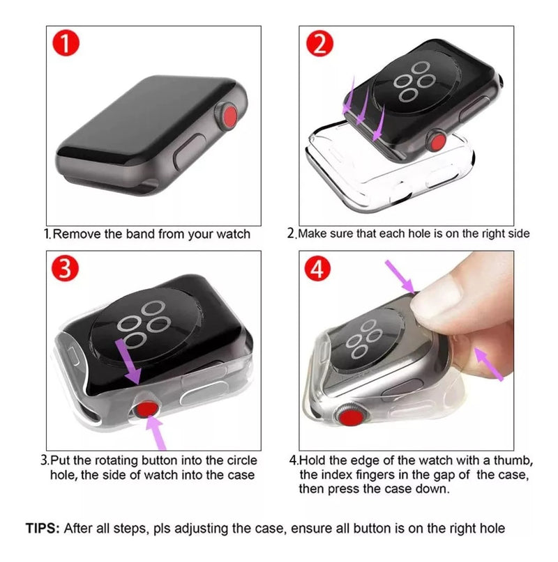 Case Capa Silicone 360º Protetor Para Apple Watch Series