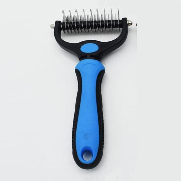 Rasqueadeira Removedor Tira Pelos Mortos Pets Gatos Grande Cor Azul E Preto - G