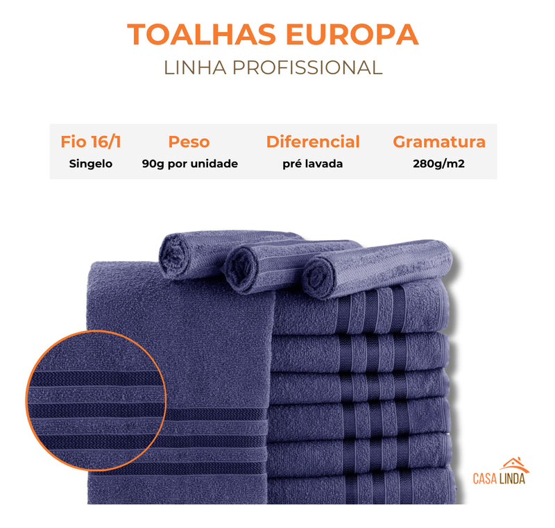 Kit 5 Toalhas De Rosto Para Salão 45x70 - Europa - Color