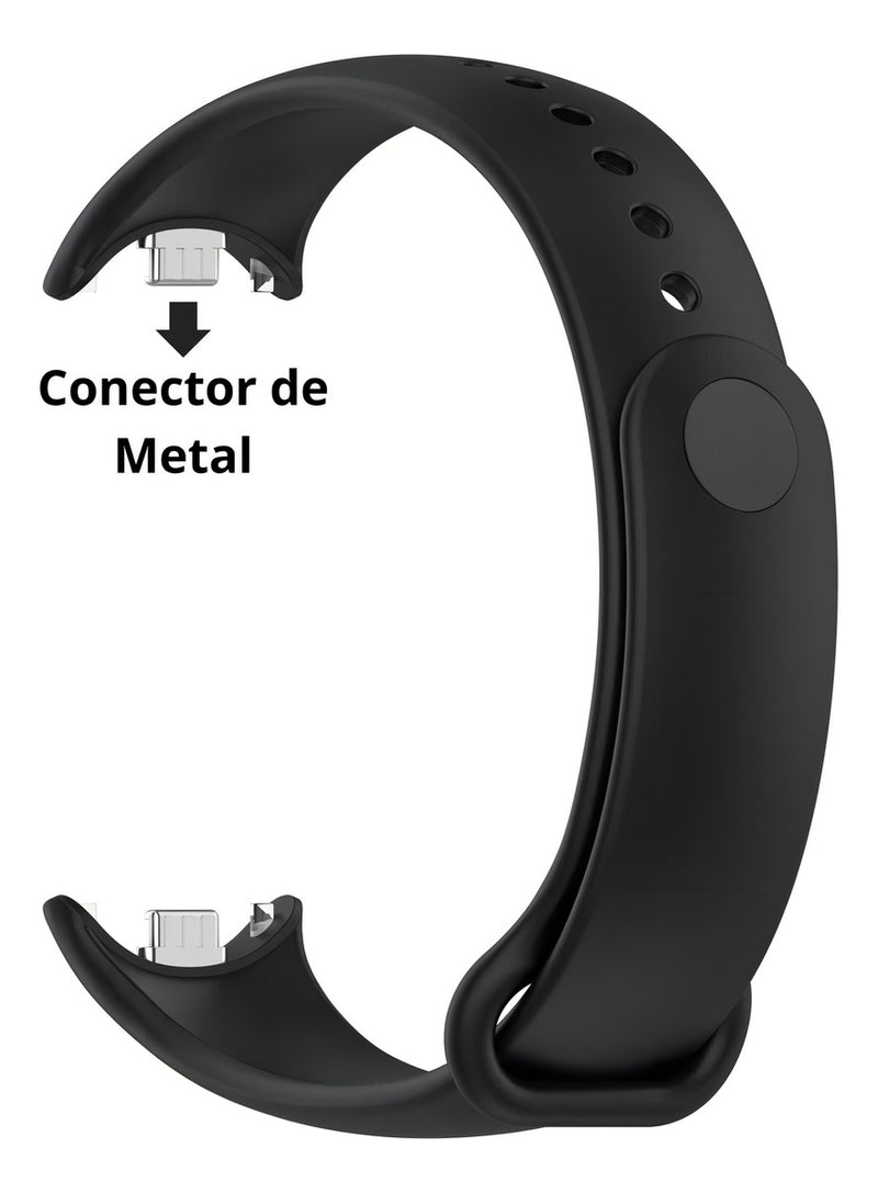 Pulseira Silicone Trava Metal Sport Compatível C/ Mi Band 8 Cor Vermelho