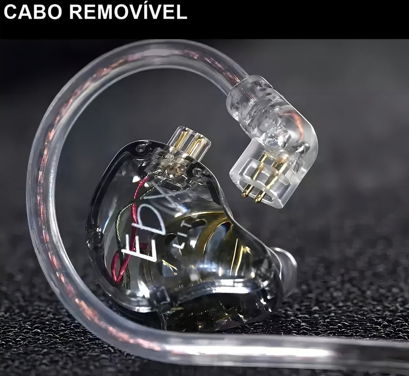 Fone De Ouvido Kz Edx Lite Dj Musical Retorno Palco In-ear Cor Fume
