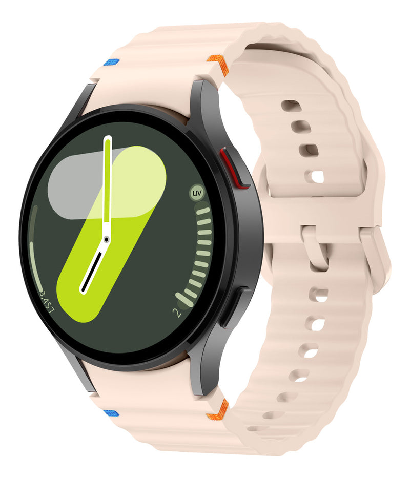 Pulseira De Silicone Ridge 3 Cores 123-alc-07 Marca 123smart Compavel Com Samsung Galaxy Watch 4 5 6 7 Fe 40mm 42mm 43mm 44mm 45mm 46mm 47mm Classic Pro - Cor Preto