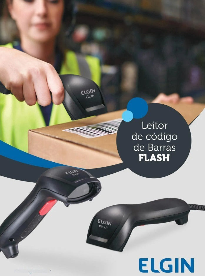 Leitor De Código De Barras Elgin Flash Usb 1d Preto 42flash