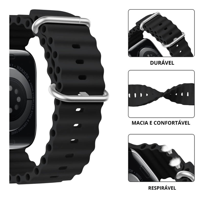 Pulseira Oceano Para Apple Watch Ultra 49mm Cor Rosa-claro