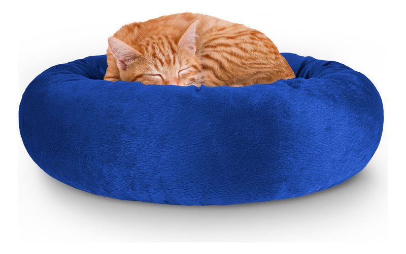 Cama Pet Luxo Cães Gatos Confortável Redonda Impermeável G Cor Marrom Desenho Liso
