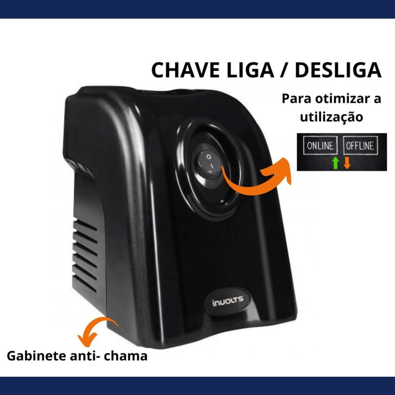 Protetor Eletrônico Para Xbox Pc 500va 110 Mono Involts Cor Preto