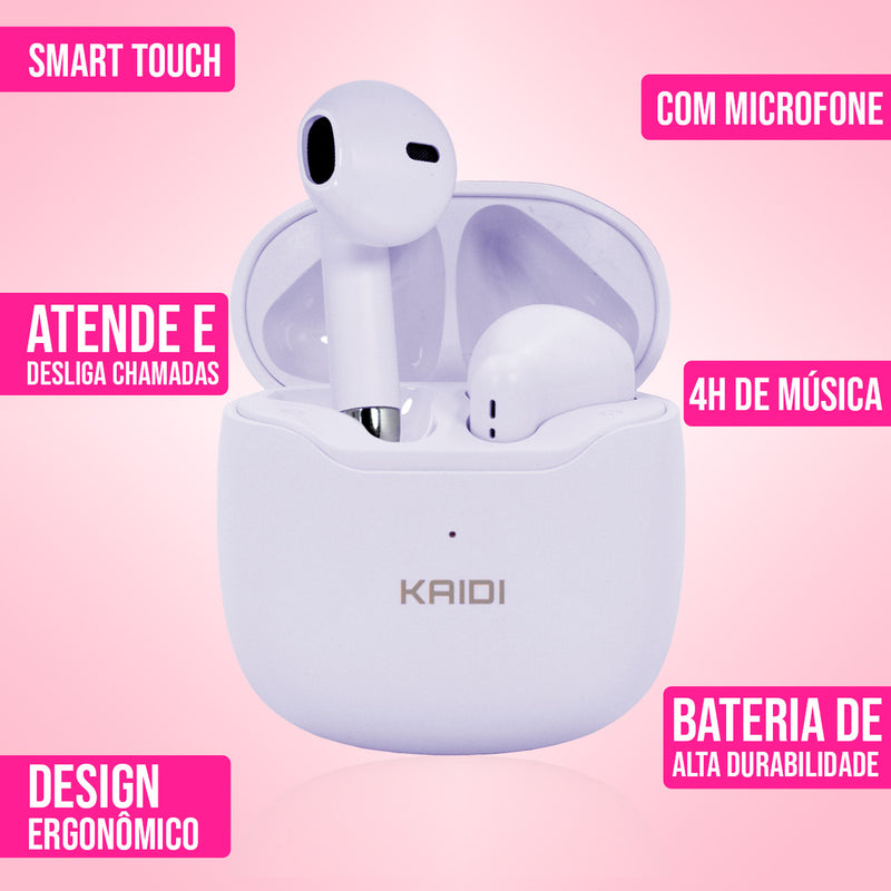 Fone De Ouvido Sem Fio Kaidi Tws Bluetooth 5.0 Touch Kd-771