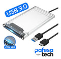 Case Externa Gaveta Para Hd Sata 2,5 Usb 3.0 Transparente Pafesa Tech Notebook Computador Pc Portátil Para Windows