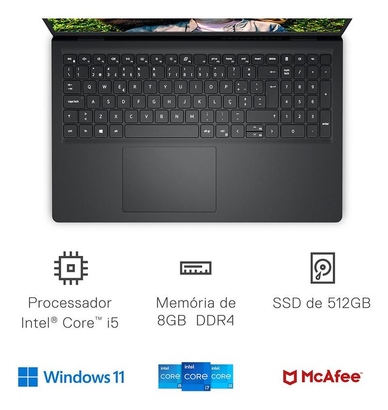 Notebook Dell Inspiron I15-i120k-a25p I5 8gb 512gb 15.6 W11