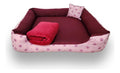 Cama Cachorro 70x70 Cama Pet Pra Cachorro Grande + Manta Cor Marrom De Coroinhas