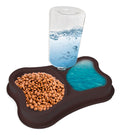 Bebedouro Comedouro Pet Comedor Duplo Ajustavel Água Cor Preto Não Se Aplica
