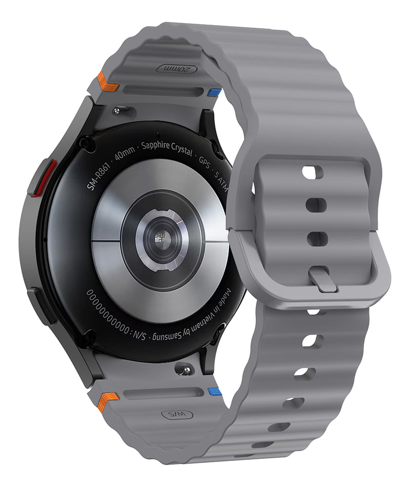 Pulseira De Silicone Ridge 3 Cores 123-alc-07 Marca 123smart Compavel Com Samsung Galaxy Watch 4 5 6 7 Fe 40mm 42mm 43mm 44mm 45mm 46mm 47mm Classic Pro - Cor Preto