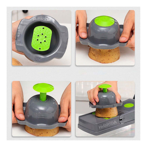 Cortador Alimentos Ralador para cozinha 10 em 1 Fatiador Legumes Queijo Verduras Inox Compacto Rápido e Seguro Tche Amo