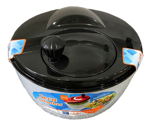 Centrífuga De Salada Secador Verduras Manual 4 Litros Cores Cor Cinza
